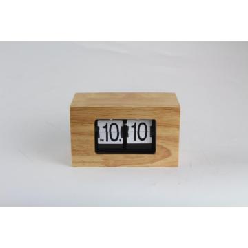 Flip Clock di bambù rettangolare di piccole dimensioni