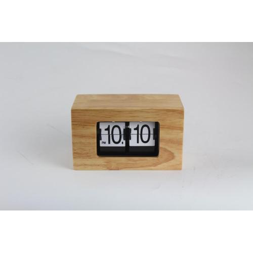 Flip Clock di bambù rettangolare di piccole dimensioni