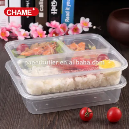 Meal prep disposable plastic tiffin lunch box with 2 compartments
