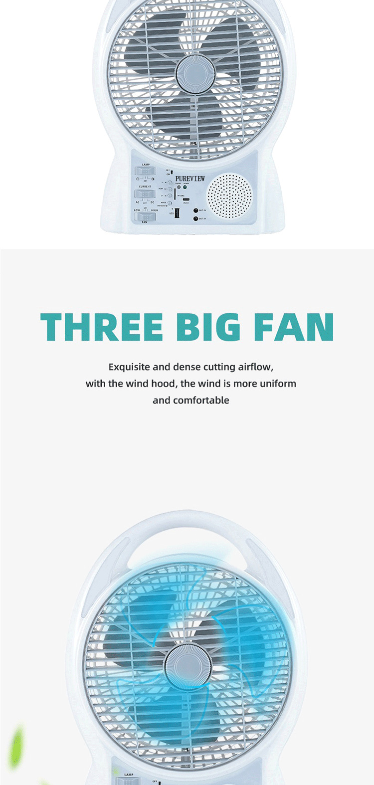 solar rechargeable fan