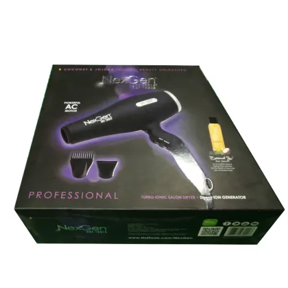 Hairdryer Corrugated box with flocked tray