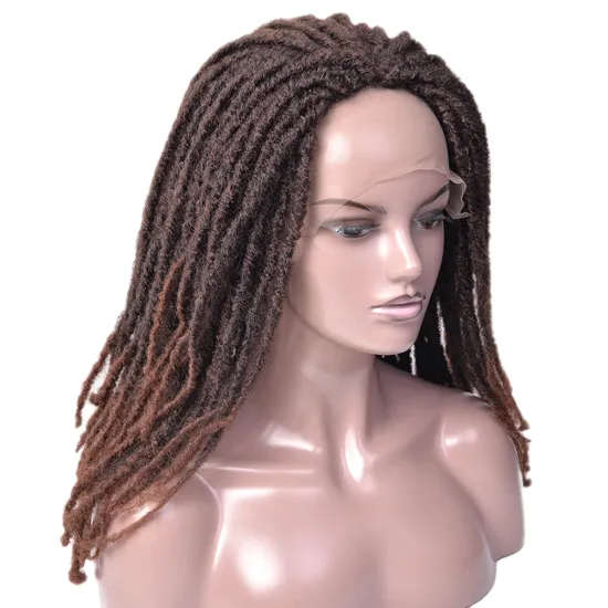 Manufacturer Supplier Synthetic Hair Wigs for Women Dreadlocks Braiding Hair Wig Faux Locs Crochet Braided Lace Frontal Wig