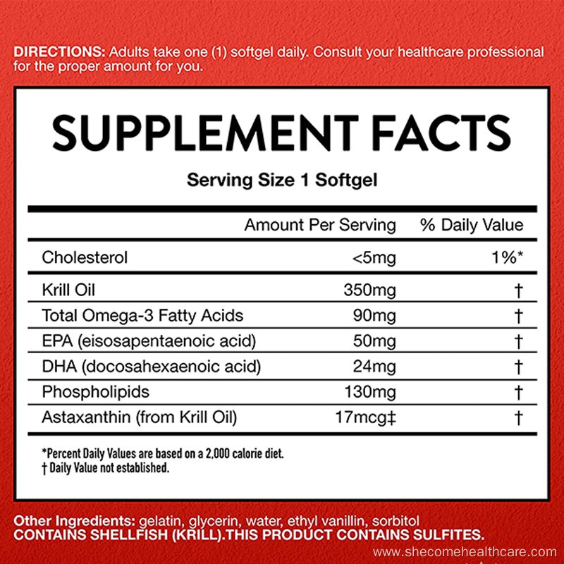 Krill Oil Supplement Antioxidant krill oil softgels