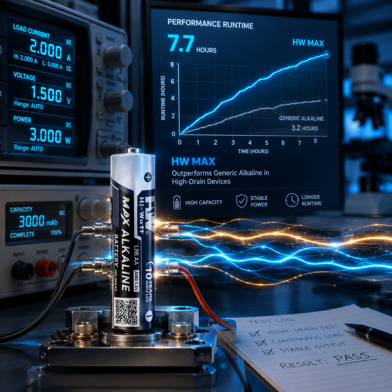 An energetic laboratory testing scene