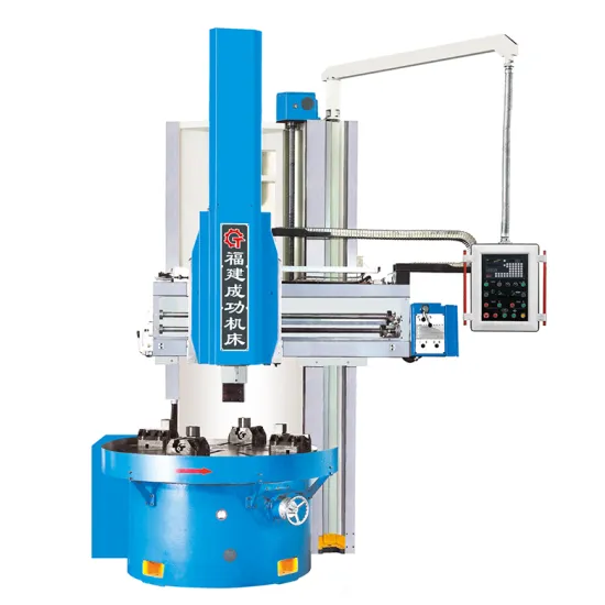 Dual cylinder roller bearing single column vertical big universal lathe machine with T-ram