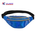 Shiny Waist Bag with Pouches and Adjustable Belt