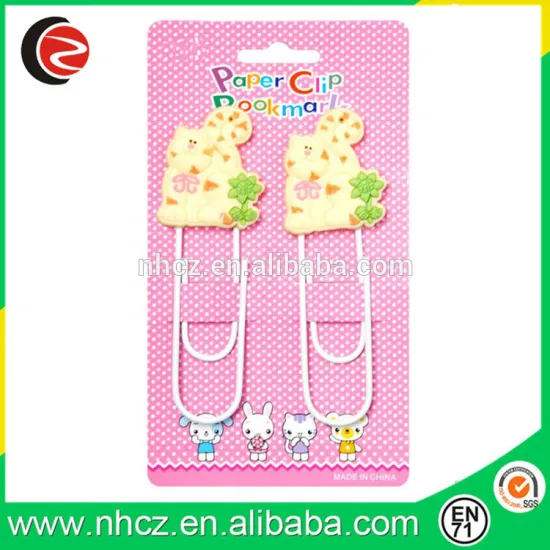 Cat Paper Clip Soft PVC Bookmark/ Metal Paper Clip