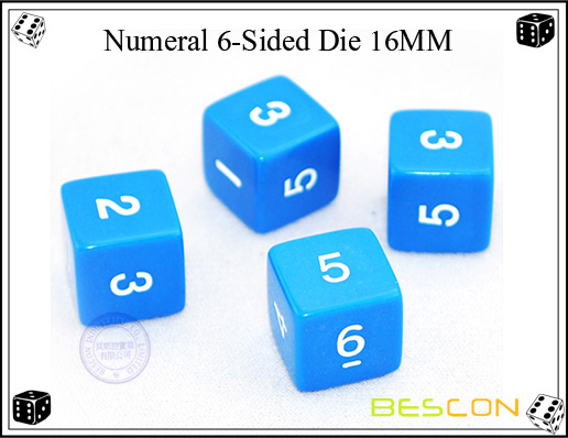 Numeral 6-Sided Die 16MM