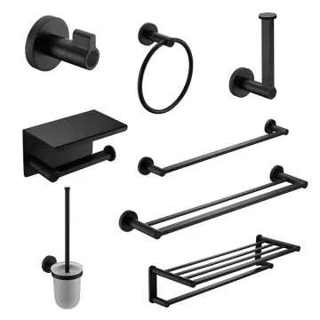 OLANG Brass Hotel Black Luxury Bathroom Hardware Accessories Set