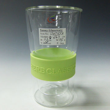 9.5oz Double Wall Glass with Branded Silicone