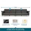 Living room lighting deluxe straight row leather sofa