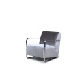 Modern fluwelen fauteuil met chroom frame