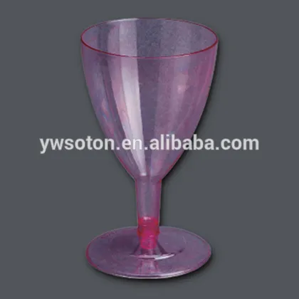 party wine glass/wedding wine glass/silver coated rim plastic wine glass/cup/disposable plastic silver coated wine glass