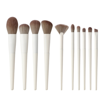 Brosse de maquillage en bois blanc Ensemble de soins personnels