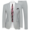 WYWK 2 Piece Men's Suit Wedding Party-Light Gray-M