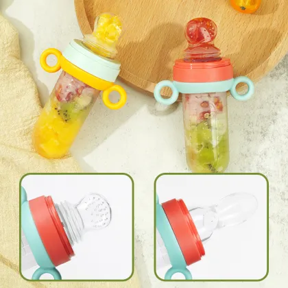 2021Custom Baby Food Squeeze Fresh Fruit Feeder Bottle