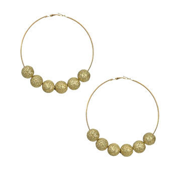 Hoop earrings/fashionable jewelry, decorated with balls