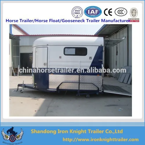 Two Horse Box Trailer Slant Load Full Trailer, High Quality Two Horse