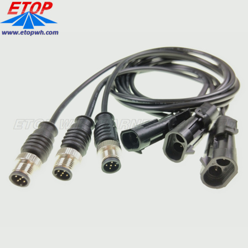 gekleurde waterdichte outdoor M12 connector kabel