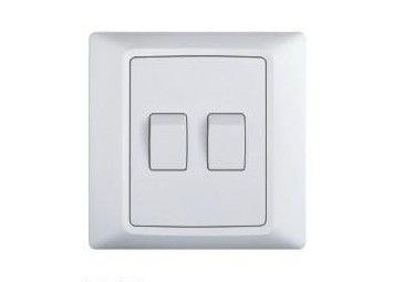 Abs / Pc / Bakelite Pc Material 10a 250v , 2 Gang 1 Way Electric Wall Switches