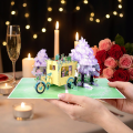 Tarjeta emergente del día de San Valentín con flores de primavera 3D