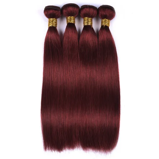 Brazilian Hair Red Color Bundles Straight Human Hair Weave Hair