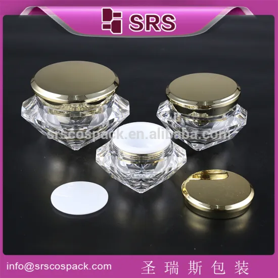 SRS manufacturer cosmetic packaging container ,acrylic jar with diamonds for powder