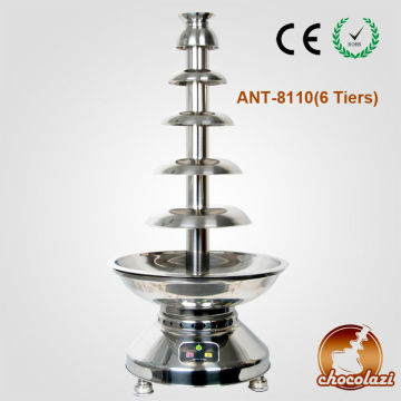 CHOCOLAZI ANT-8110 6 Layers 304# Stainless Steel Auger-type Chocolate Fountain for Commercial use in China