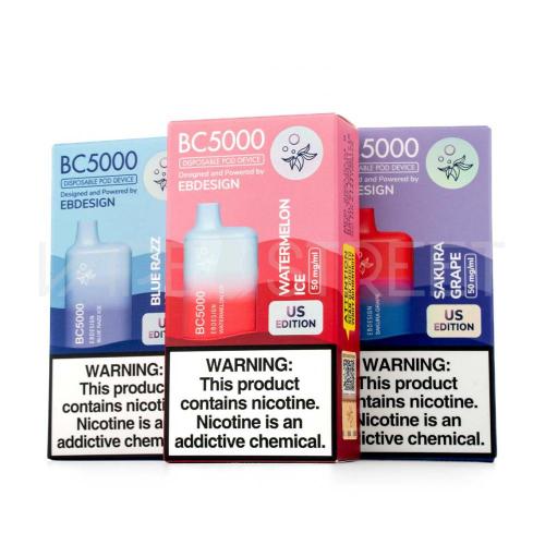 Design de EB por atacado BC5000 Puffs E-Cigarette Vape Dispositivo