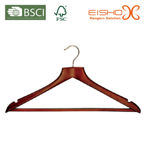 Flat Top Suit Hanger with Non-Slip Pant Bar (MC032)