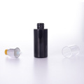 Black Lotion Bottle With Transparent Overcap