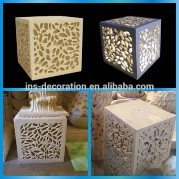 Cast stone garden lantern lighting