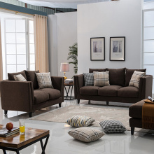 Sofa Solid Wood Brown Upholstery Sofa Set