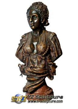 Western Bronze Or Brass Bust Lady Statue