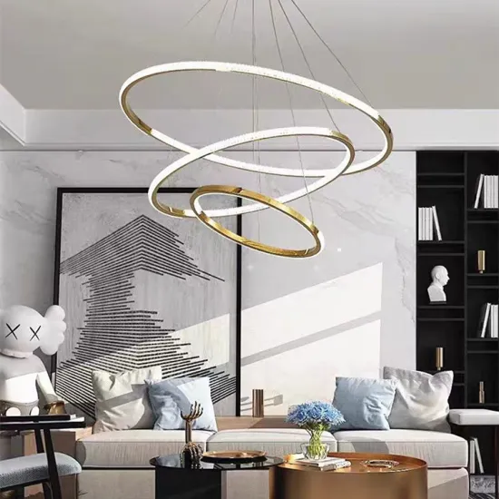 XH Lighting New Design T-Gold 3 Rings 40+60+80cm LED Pendant Lights