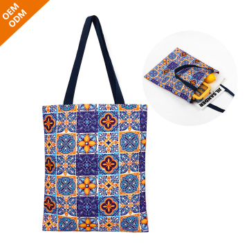 Full Printed Reusable Canvas Tote Shopping Bag