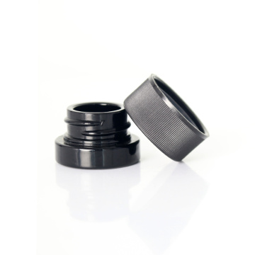 Mini mini frasco de crema de boca ancha de color negro opaco para cosméticos para cosméticos