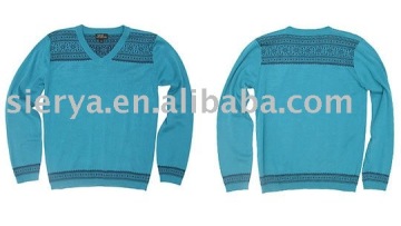 men's v-neck wool sweater
