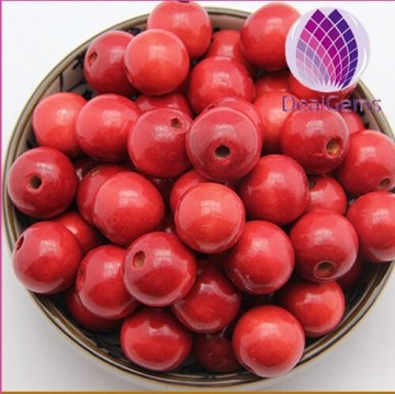 12mm red wood round beads for garment decoration