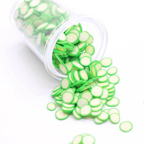 Kawaii Novel Zachte Polymeer Klei Ronde Plak Kraal Groen 6mm 500 g / partij Leuke Ontwerp Voor Nail Art Of slijm Maken DIY Vulstoffen