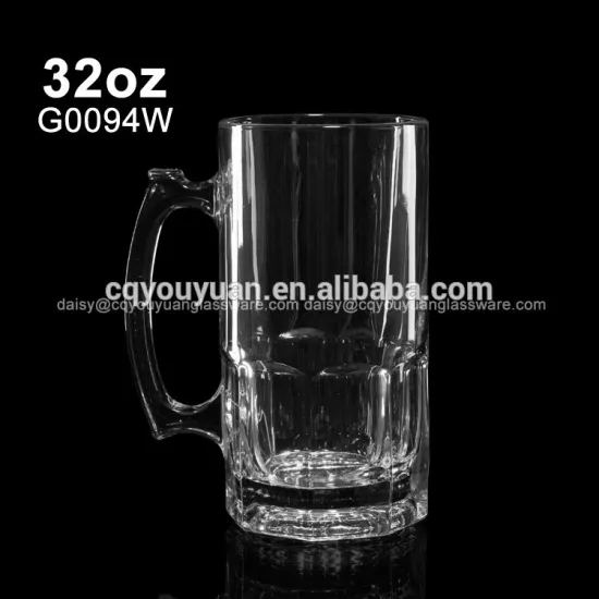 High capacity drinking glass 1 litre beer glass mug for bar