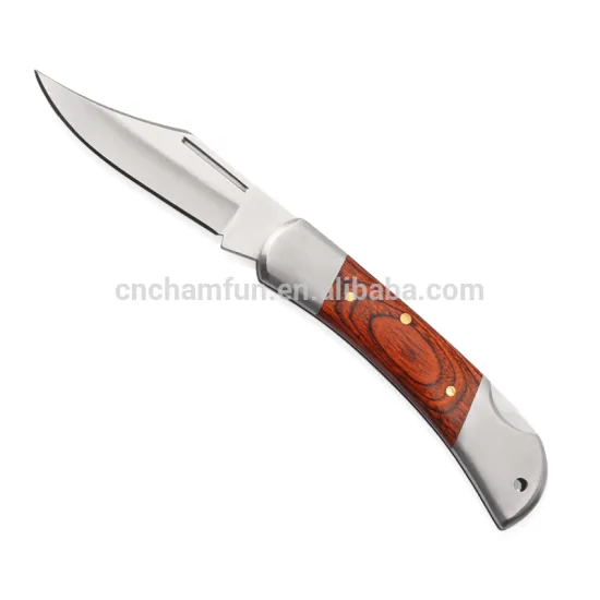 Crafted Wood Handle Traditional Folding Hunting Knife for Outdoorsmen