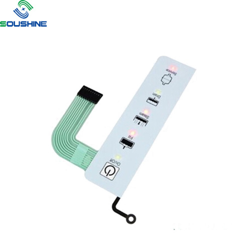 White overlay curve cable membrane switch empty pin