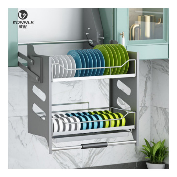 Stainless Steel Cabinet with Lifting Hanging Basket for Kitchen Design