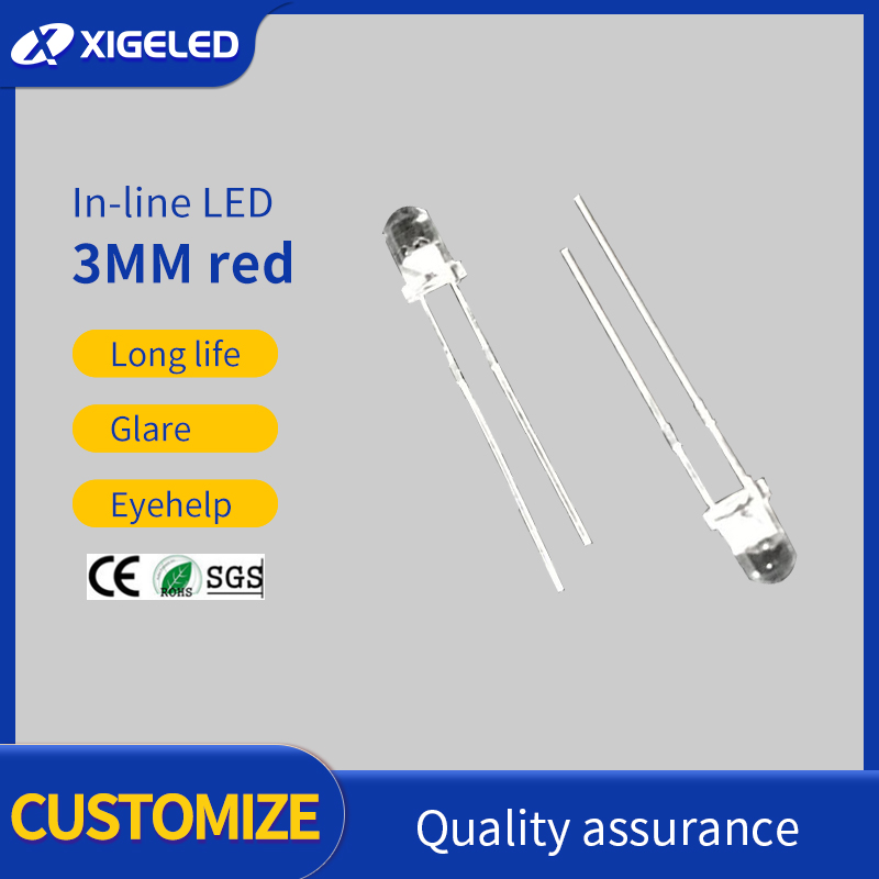 Sıralı LED3MM kırmızı yüksek güçlü lamba boncukları