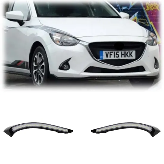 Gobison High Quality LED Daytime Running Light Fog Lamp with Dynamic Yellow Turn Signal for Mazda 2 (2015-2017)