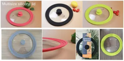 Black silicone lid for cookware