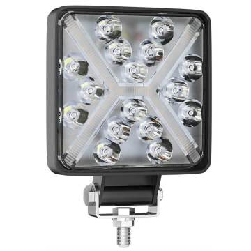 48W 24V สี่เหลี่ยมคู่สี LED สปอตไลท์ทำงานสำหรับรถยนต์ SUVs รถบรรทุกมอเตอร์ไซค์และแคมป์ปิ้ง