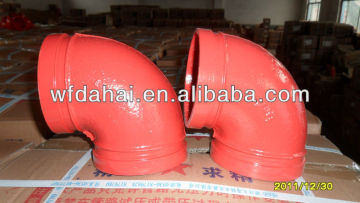Painted Roll Grooved Fittings DN65 90 degree Elbow