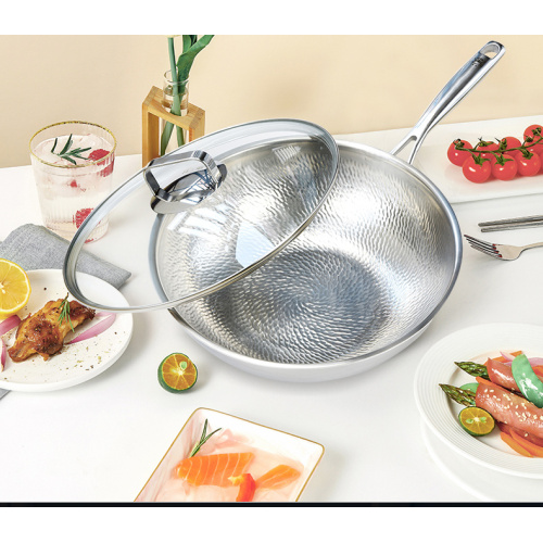Hand hammered Titanium Wok